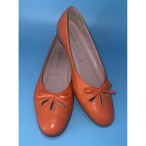 Amalfi Nordstrom Women's Shoes Slip On Ballet Flats Made in Italy Sz 6 B Orange